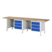 Rau Werkbank 8452A2, H840-1040mm, höhenverstellbar, 6x Schublade-TA