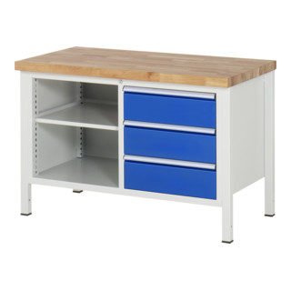 Rau Werkbank 8462A2, H840-1040mm, höhenverstellbar, 3x Schublade-TA