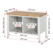 Rau Werkbank 8462A2, H840-1040mm, höhenverstellbar, 3x Schublade-TA-2