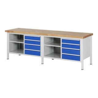 Rau Werkbank 8463A2, H840-1040mm, höhenverstellbar, 8x Schublade-TA