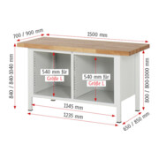 Rau Werkbank 8479A2, H840-1040mm, höhenverstellbar, 8x Schublade-TA-5