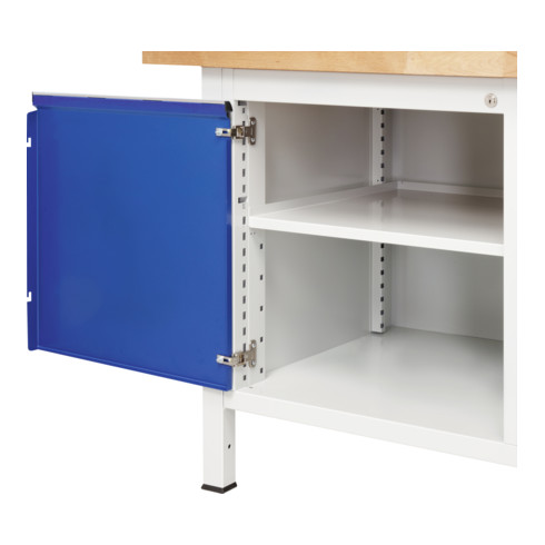 Rau Werkbank 8551A2, B2000xH840-1040mm, höhenverstellbar, 2x Schublade-TA, 2x Tür