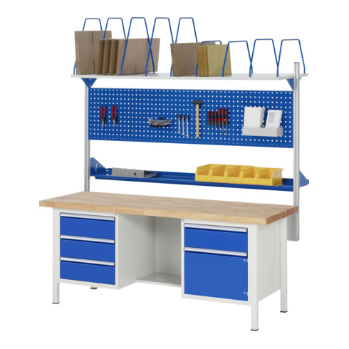 Rau Werkbank 8551A2, B2000xH840-1040mm, höhenverstellbar, 2x Schublade-TA, 2x Tür