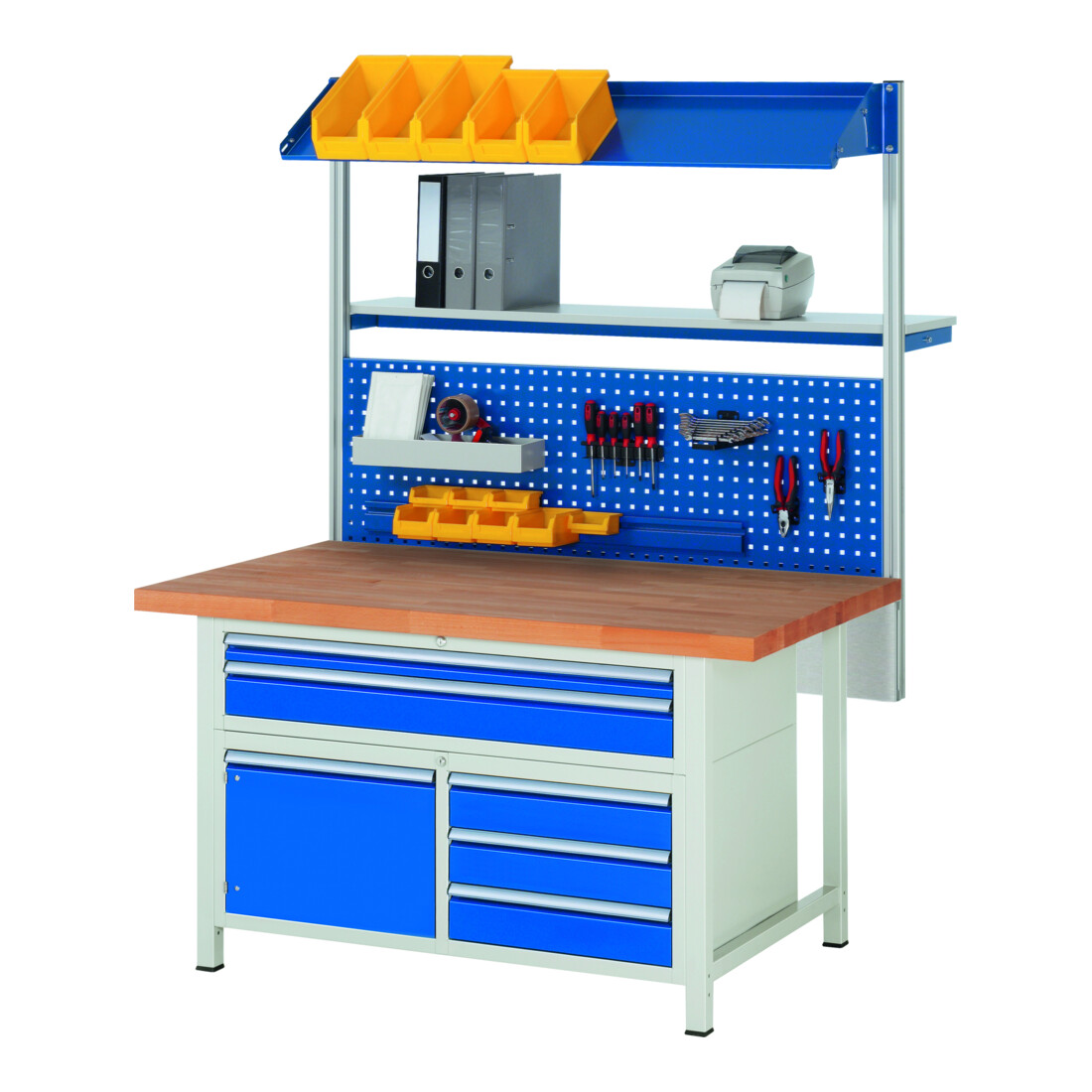 Rau Werkbank 8931A2, H840-1040mm, höhenverstellbar, 7x Schublade-TA