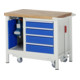 Rau Werkbank mit Fahrgestell 8185, T700xH880mm, 4x Schublade-TA, 1xSSK-2