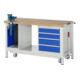 Rau Werkbank mit Fahrgestell 8185, T700xH880mm, 4x Schublade-TA, 1xSSK-1