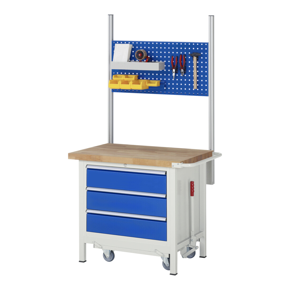 Rau Werkbank mit Fahrgestell 8257, B1000xT700xH880mm, 3x Schublade-TA