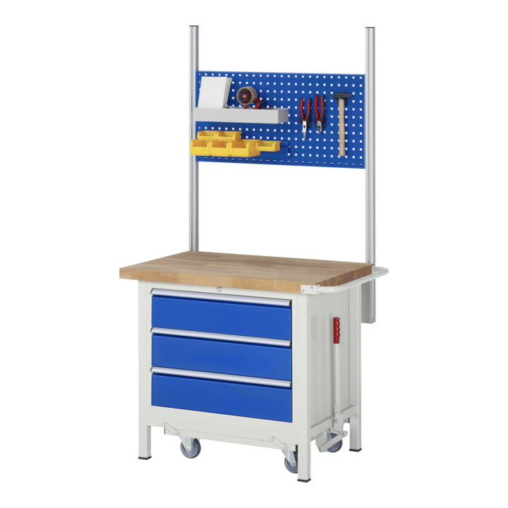 Rau Werkbank mit Fahrgestell 8262, B1000xT700xH880mm, 4x Schublade-TA