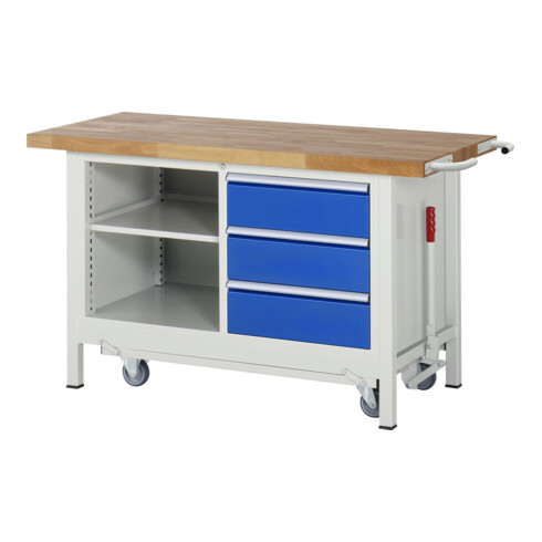 Rau Werkbank mit Fahrgestell 8462, T700xH880mm, 3x Schublade-TA