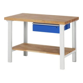 Rau Werkbank 7001 mit Ablageboden 840 mm Buche-Massiv-Platte
