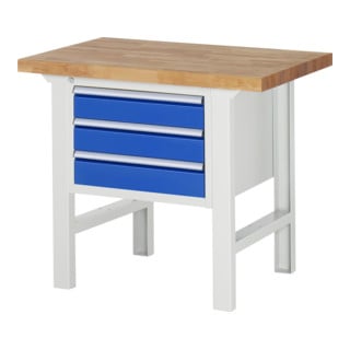 Rau Werkbank 7127 mit Ablageboden 840 mm Buche-Massiv-Platte
