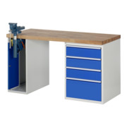 Rau Werkbank Modell 7510 mit 4 Schubladen und Schrank BxTxH 1500x900x840mm