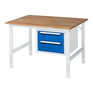Rau Werktafel Tom in hoogte verstelbaar KM03, B1250xD1000xH910-1230mm, B-blad 25mm
