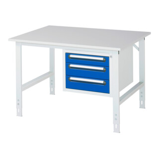 Rau Werktafel Tom in hoogte verstelbaar KM04, B1250xD1000xH760-1080mm, M-plaat 22mm