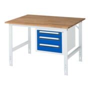 Rau Werktafel Tom in hoogte verstelbaar KM04, B1250xD1000xH910-1230mm, B-plaat 25mm