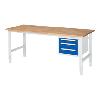 Rau Werktafel Tom in hoogte verstelbaar KM04, B2000xD800xH760-1080mm, B-blad 25mm