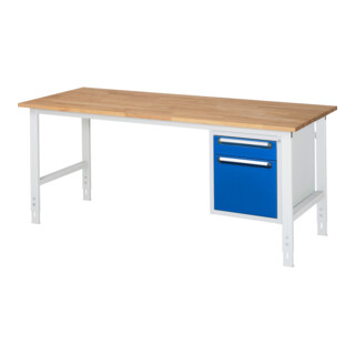 Rau Werktafel Tom in hoogte verstelbaar KM05, B2000xD800xH760-1080mm, B-blad 25mm