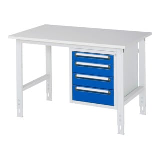 Rau Werktafel Tom in hoogte verstelbaar KM07, B1250xD800xH760-1080mm, M-plaat 22mm