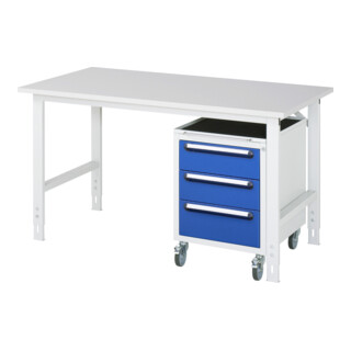 Rau Werktafel Tom in hoogte verstelbaar KM09, B1500xD800xH760-1080mm, M-plaat 22mm