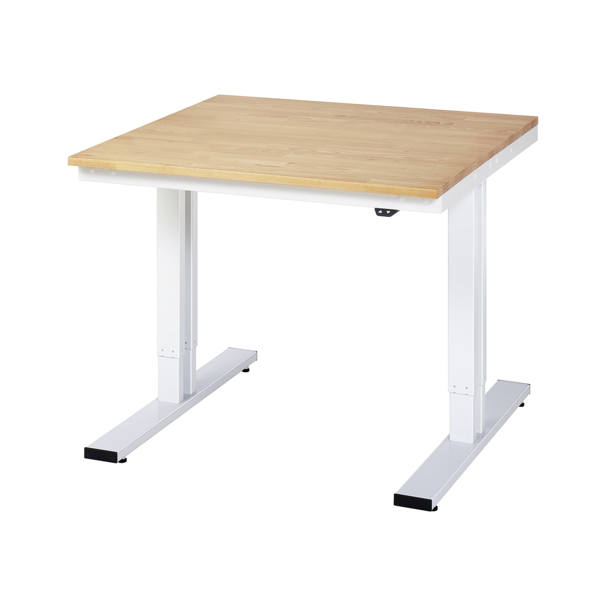 RAU Werktisch adlatus 300 elektrisch höhenverstellbar Buche-Massiv-Platte 1000 mm x 1000 mm