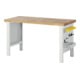 Rau zijwand met gaten voor werkbankvoet 7000, H617mm, voor voetdiepte 650mm, RAL7035-3