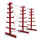 Rayonnage à bras en porte-à-faux STIER, double, 2 travées avec 6 niveaux décroissants 2600x2000x500 mm, rouge feu