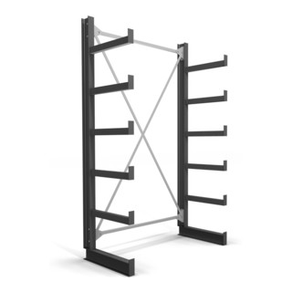 STIER rayonnage cantilever unilatéral à 5 niveaux