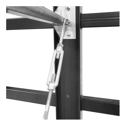Rayonnage à bras en porte-à-faux STIER, simple, 2 travées avec 5 niveaux 2600x2000x500 mm