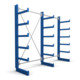 Rayonnage à bras en porte-à-faux STIER, simple, 2 travées avec 5 niveaux 2600x2000x500 mm, bleu gentiane-1