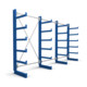 Rayonnage à bras en porte-à-faux STIER, simple, 3 travées avec 5 niveaux 3900x2000x500 mm, bleu gentiane-1