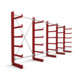 Rayonnage à bras en porte-à-faux STIER, simple, 4 travées avec 5 niveaux 5200x2000x500 mm, rouge feu-1