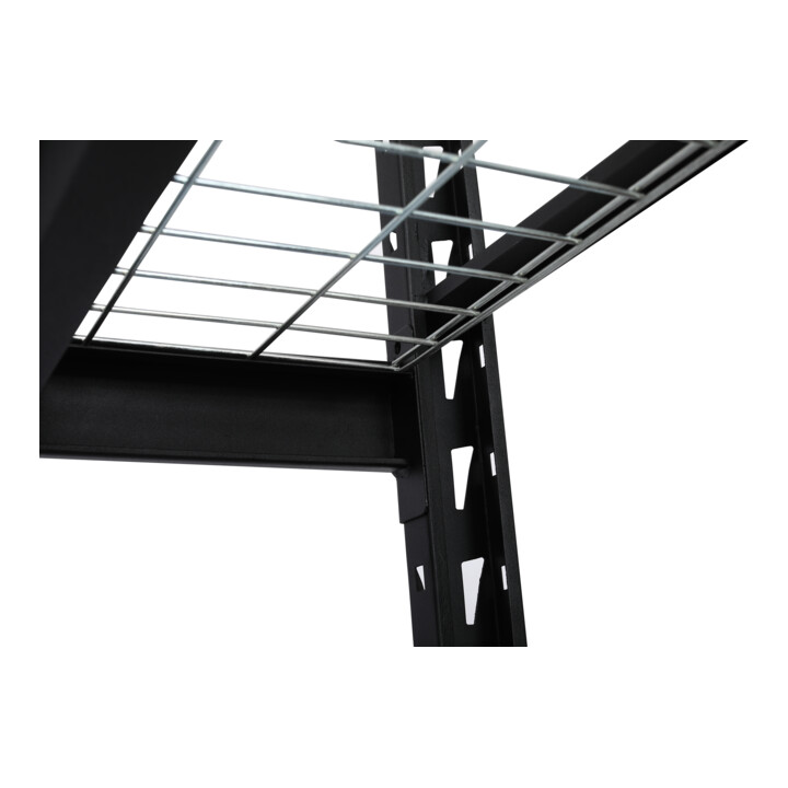 Rayonnage à tablettes en caillebotis STIER, charge par casier 400 kg, lxLxH 1950x610x1830 mm