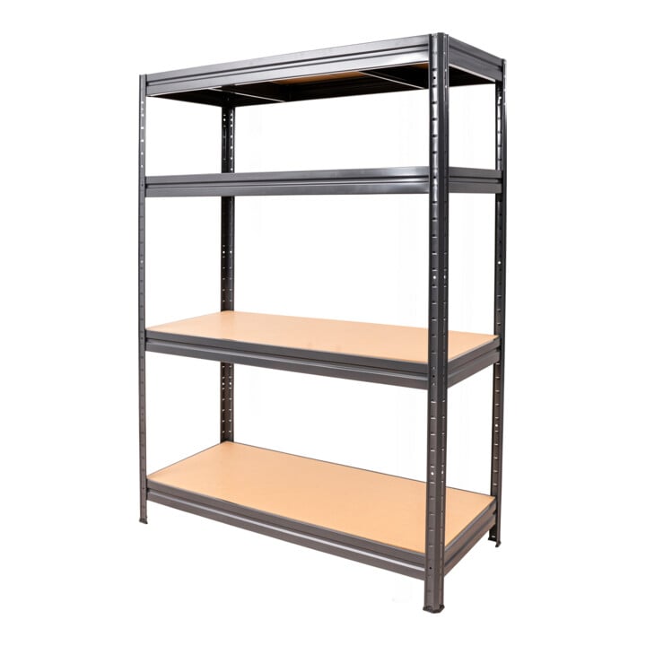 Set STIER Étagère à tablettes lourdes charge 500 kg H×I×P 1770×1800×600 mm + Systainer® T-LOC MFT BLACK-Edition