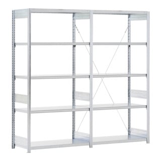Rayonnage Bito type:S Rayonnage de base et complémentaire galvanisé 524 mm 2000 mm 2066 mm Kit avec champs de base et d'appoint