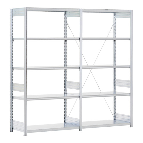 Rayonnage Bito type:S Rayonnage de base et complémentaire galvanisé 524 mm 2000 mm 2066 mm Kit avec champs de base et d'appoint
