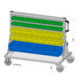Rayonnage mobile bilatéral 84 bacs de rangement PS laqué à la poudre gris clair, 1030 x 905 mm