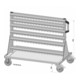 Rayonnage mobile bilatéral 84 bacs de rangement PS laqué à la poudre gris clair, 1030 x 905 mm