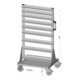 Rayonnage mobile bilatéral seul laqué à la poudre gris clair, 720 x 1 405 mm-1