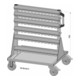 Rayonnage mobile bilatéral seul laqué à la poudre gris clair, 720 x 905 mm-1