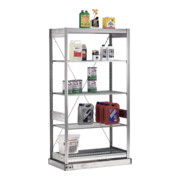 Rayonnage pour petits récipients avec tablettes grillagées Bito L1058xH2000xP524 mm, panneau de base galvanisé