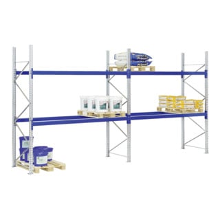 Rayonnages à palettes kit complet l 28400 x p 1100 x H 5500 montants galvanis 1100 mm 5500 mm 1800 kg