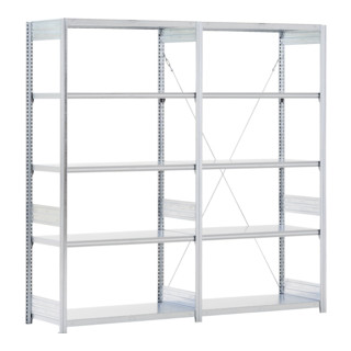Rayonnage Bito type:S Rayonnage de base et complémentaire galvanisé 524 mm 2000 mm 2066 mm Kit avec champs de base et d'appoint