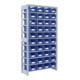 Rayonnages à tablettes équipés de bacs Bito SK p 324 x H 1850 bacs en bleu-1
