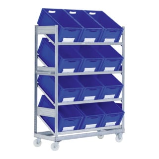 Rayonnages à tablettes inclinées Bito p 533 x H 1815 finition galvanisée