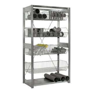 Rayonnage Bito Paniers grillagés Section de base galvanisée 524 mm 100 kg