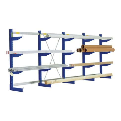Rayonnages cantilever Bito type L l 4295 x p 600 x H 1980 bleu gentiane Bito RAL 5010