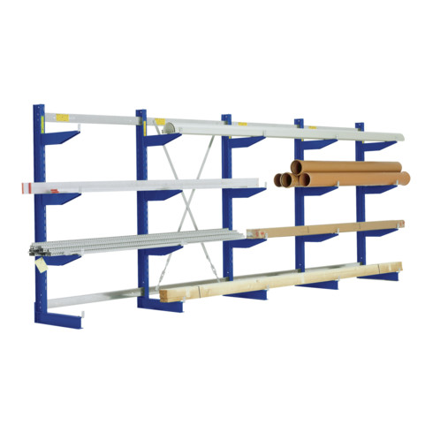 Rayonnages cantilever Bito type L l 5356 x p 500 x H 1980 bleu gentiane Bito RAL 5010