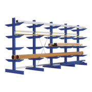 Bito cantilever racking type S, utilisation bilatérale, bleu gentiane