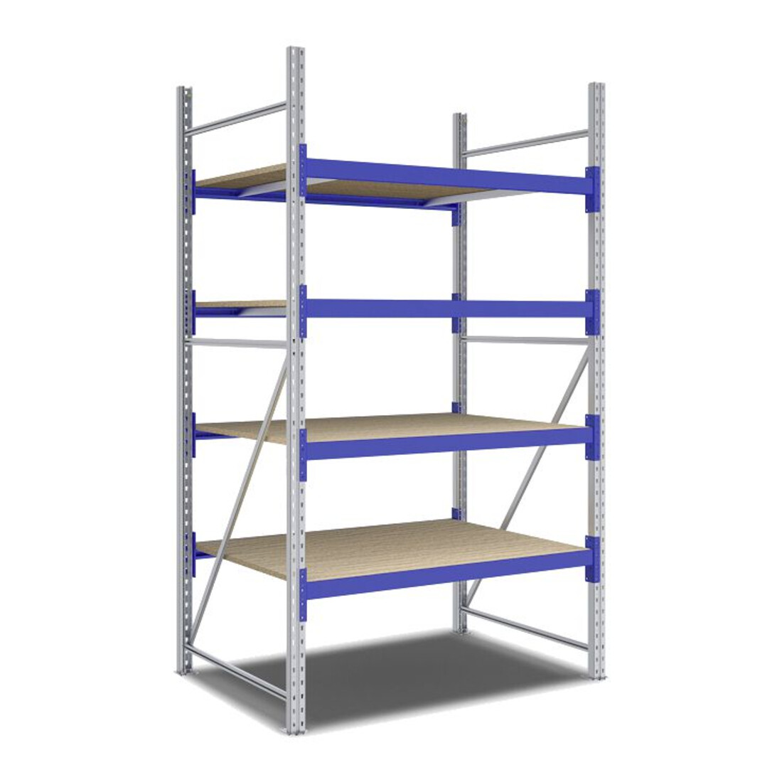 Rayonnages mi-lourds p 1100 montants galvanisés Bito lissesement époxy