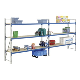 Rayonnages mi-lourds kit complet p 1100 montants galvanisés Bito lisses